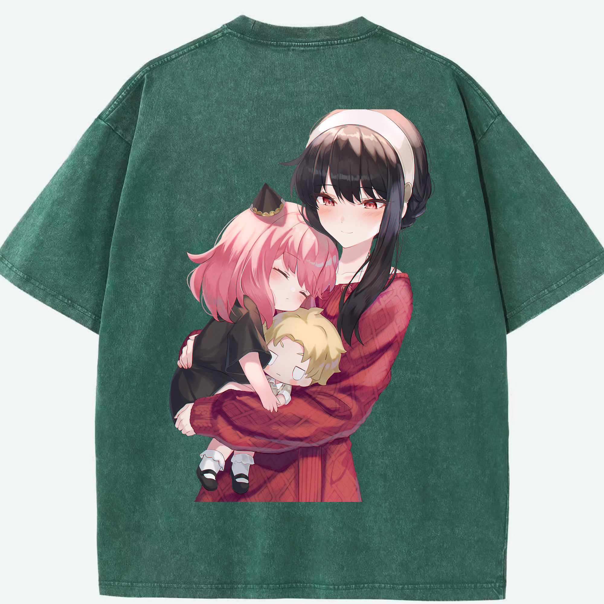 （画像用） SPY×FAMILY间谍家家酒 綿100% ヴィンテージ風 半袖Tシャツ（背面プリント）